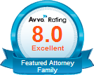 Avvo Rating 8: Excellent | featured attorney family